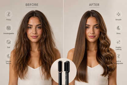 Portable Hair Straightening & Curling Brush